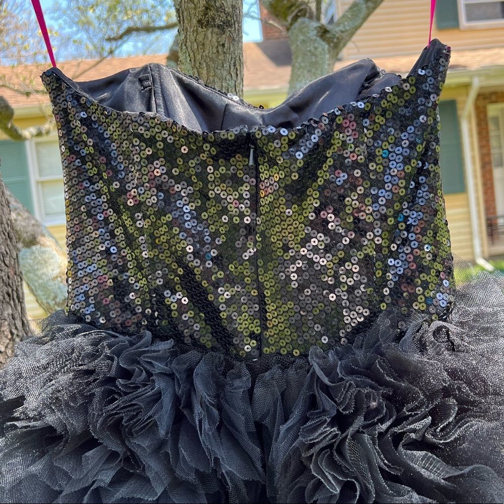 NWOT $598 Betsey Johnson Tallulah Sequin Bodice & Tulle Skirted Black Dress - Picture 5 of 15